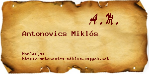Antonovics Miklós névjegykártya